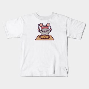 Cute Rat Pizza Day Kids T-Shirt